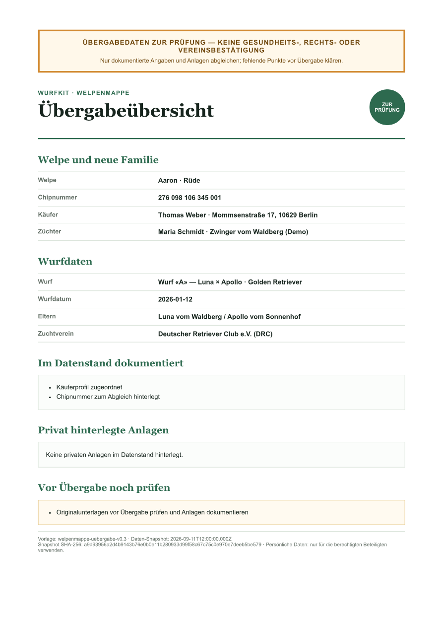 Vorschau Welpenmappe